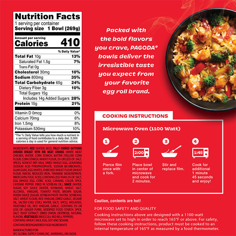 PAGODA® Frozen General Tso's Chicken & Rice Bowl